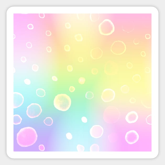 Pastel Rainbow Gradient with Watercolor Bubbles! Sticker by KelseyLovelle